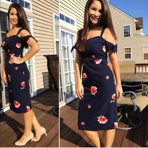 Navy Floral Dress Barn Dress